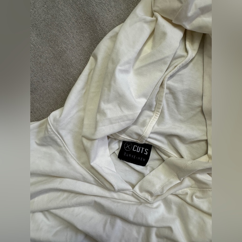 CUTS Men’s Premium White Hoodie - Picture 2 of 6